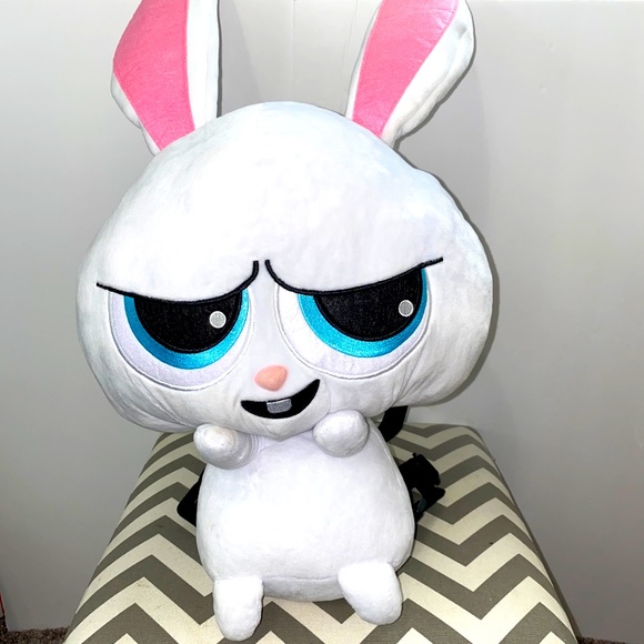 NWT! Secret Life of Pets Snowball Plush White Rabbit 14" Stuffed Animal Backpack - Picture 1 of 9